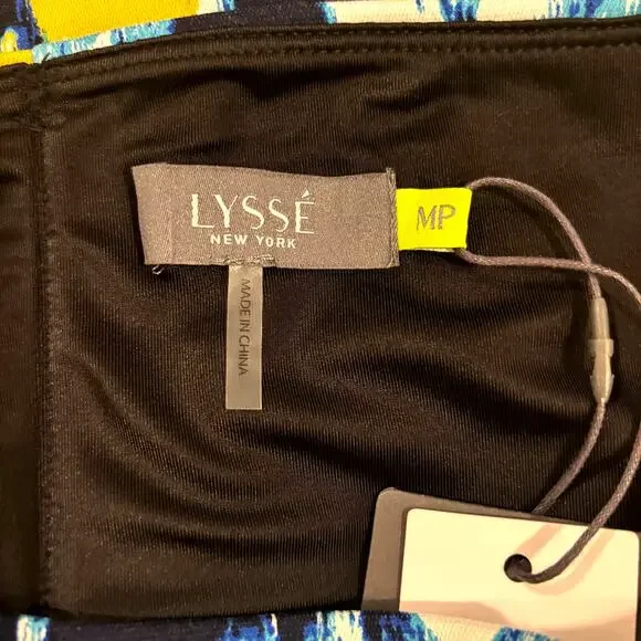 Lyssé New York MP Pull On Skirt Abstract Floral Navy Teal Mustard NWT - Picture 5 of 5